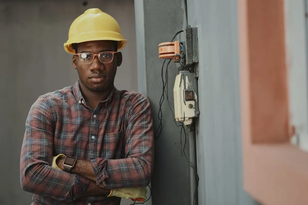 Electrician working on a distribution board